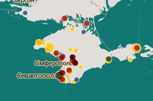  Карта распространения агрессии оккупационных войск в Крыму